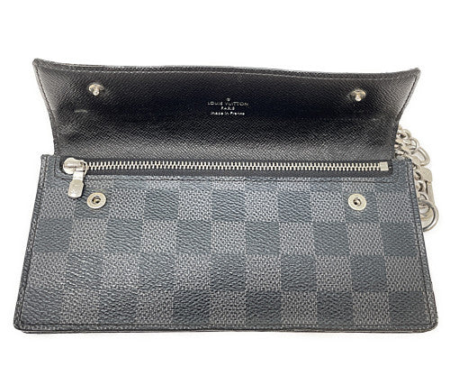LOUIS VUITTON ルイヴィトン ダミエグラフィット ポルトフォイユ アコルディオン N60023 中古 TH4059 二つ折り長財布 ウォレット メンズ ブランド おしゃれ