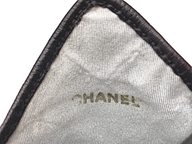 CHANEL シャネル ラムスキン グローブ 中古 手袋 羊革 レディース 本革 レザー ブラック ブランド