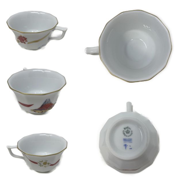 未使用品 Royal Copenhagen 日月天祥富嶽 赤富士 カップ&ソーサー 5客 中古 ロイヤルコペンハーゲン セット 洋食器 ブランド 紅茶 ティー