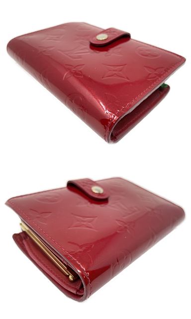 LOUIS VUITTON ルイヴィトン ヴェルニ ポルトフォイユ ヴィエノワ M93528 中古 MI2181 二つ折り財布 がま口 ポムダムール レッド 赤 ウォレット