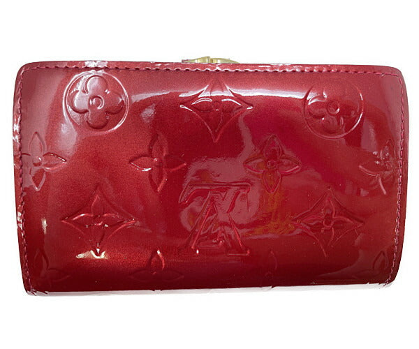 LOUIS VUITTON ルイヴィトン ヴェルニ ポルトフォイユ ヴィエノワ M93528 中古 MI2181 二つ折り財布 がま口 ポムダムール レッド 赤 ウォレット