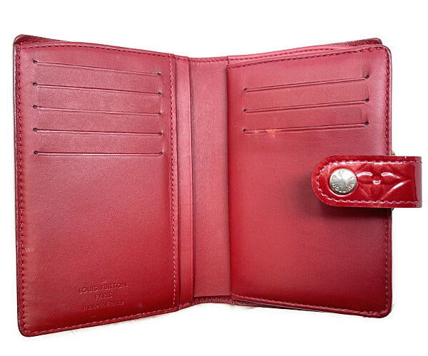 LOUIS VUITTON ルイヴィトン ヴェルニ ポルトフォイユ ヴィエノワ M93528 中古 MI2181 二つ折り財布 がま口 ポムダムール レッド 赤 ウォレット