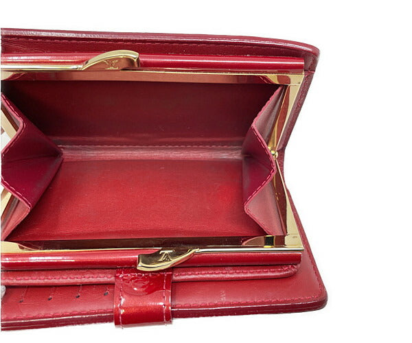 LOUIS VUITTON ルイヴィトン ヴェルニ ポルトフォイユ ヴィエノワ M93528 中古 MI2181 二つ折り財布 がま口 ポムダムール レッド 赤 ウォレット