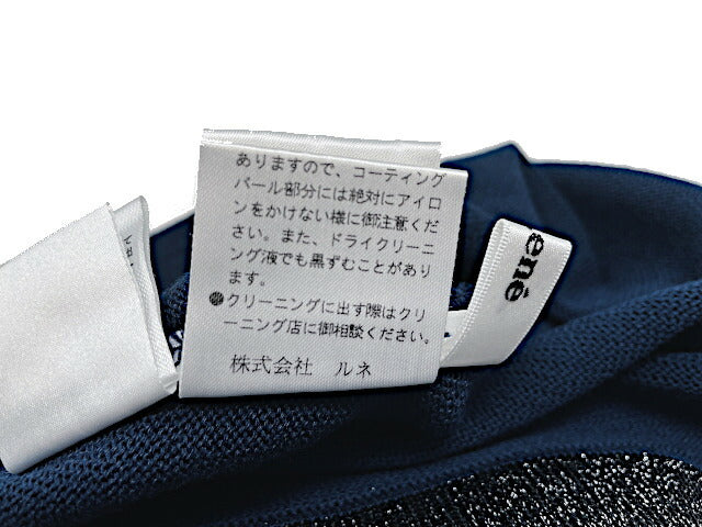 Rene ルネ ノースリーブ ワンピース 36 中古 ネイビー 紺 Sサイズ ビジュー ラメ レディース