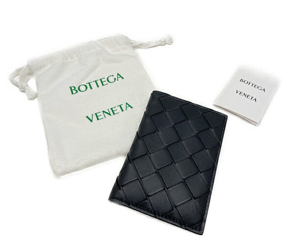 BOTTEGA VENETA ボッテガヴェネタ イントレチャート カードケース 中古 P01469934M 名刺入れ ブラック 黒 編み込み メンズ ブランド