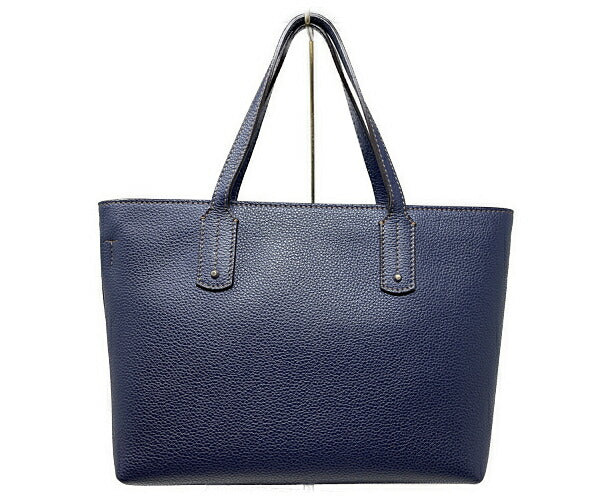 FURLA フルラ レザー ハンドバッグ 中古 ネイビー 紺 鞄 レディース ブランド 本革 おしゃれ