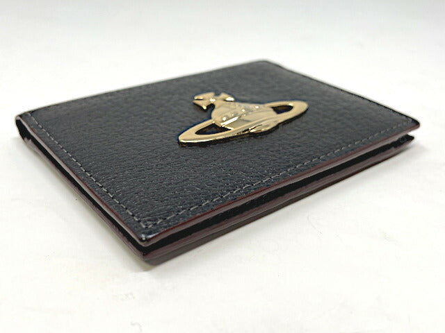 Vivienne Westwood ヴィヴィアンウエストウッド レザー パスケース 中古 定期入れ 牛革 本革 ブラック オーブ オーヴ
