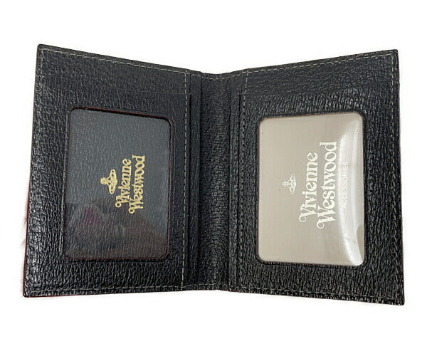 Vivienne Westwood ヴィヴィアンウエストウッド レザー パスケース 中古 定期入れ 牛革 本革 ブラック オーブ オーヴ