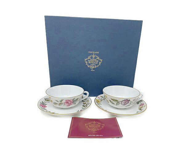 ROYALE LIMOGES フローラリー カップ&ソーサー 2客 中古 ロワイヤル リモージュ ティー 紅茶 洋食器 ブランド 花
