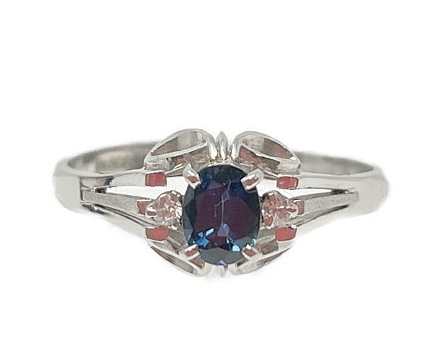 Pt900 ダイヤ0.03ct サファイヤ 0.43ct リング 12号 中古 アクセサリー ジュエリー レディース ダイヤモンド プラチナ