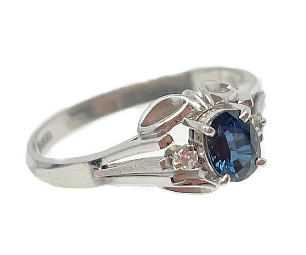 Pt900 ダイヤ0.03ct サファイヤ 0.43ct リング 12号 中古 アクセサリー ジュエリー レディース ダイヤモンド プラチナ