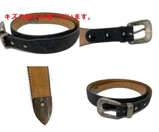 FUNNY PRODUCT 象革 ベルト 約81~92cm 中古 ファニープロダクト 本革 レザー メンズ ファッション