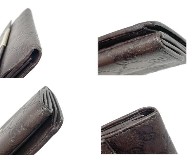 GUCCI GGシマ Wホック長財布 中古 Wホック長財布 ブランド おしゃれ コイン入れ カード入れ