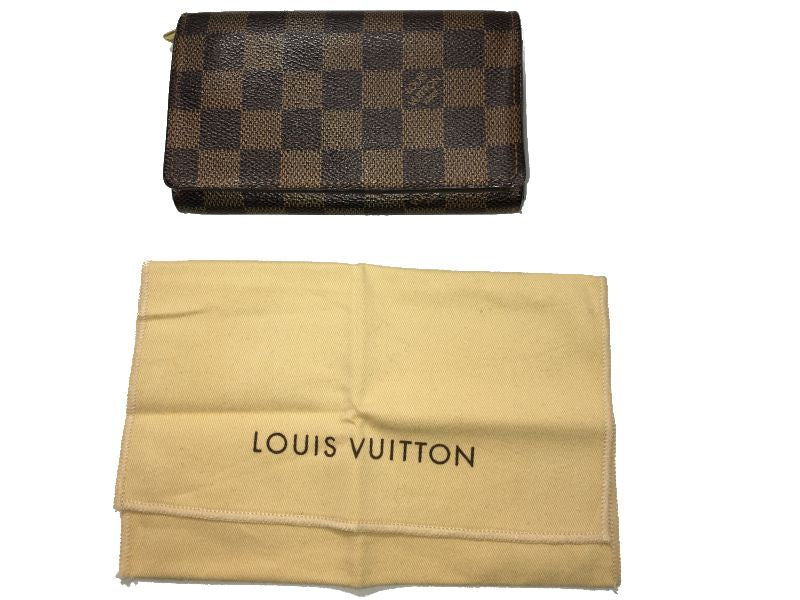 LouisVuitton ダミエ ポルトフォイユトレゾール N61736 中古 ルイヴィトン ブランド コンパクト財布 小物 服飾