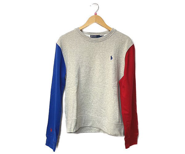 POLO RALPH LAUREN BEAMS ポロラルフローレン ビームス スウェット Mサイズ 中古 コラボ メンズ トレーナー グレー ブルー レッド ホワイト