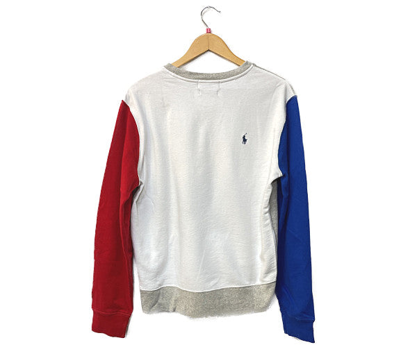POLO RALPH LAUREN BEAMS ポロラルフローレン ビームス スウェット Mサイズ 中古 コラボ メンズ トレーナー グレー ブルー レッド ホワイト