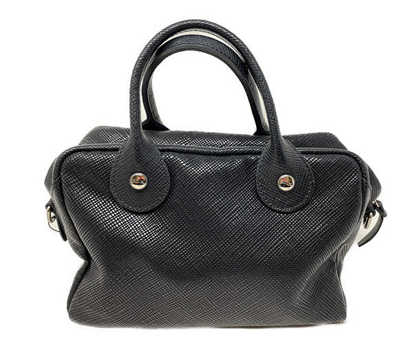 LONGCHAMP ロンシャン レザー ハンドバッグ 中古 ブラック 黒 レディース 鞄 ブランド 小さめ ミニ おしゃれ