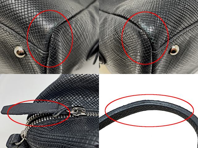 LONGCHAMP ロンシャン レザー ハンドバッグ 中古 ブラック 黒 レディース 鞄 ブランド 小さめ ミニ おしゃれ