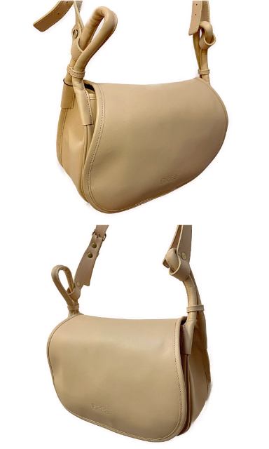 BREE ブリー レザー ショルダーバッグ 中古 ヌメ革 ベージュ 本革 レディース 鞄 おしゃれ