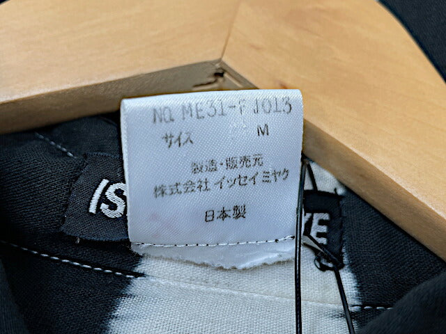 ISSEY MIYAKE イッセイミヤケ 麻混 シャツ Mサイズ 中古 ブラック 黒 総柄 メンズ ブランド モード おしゃれ