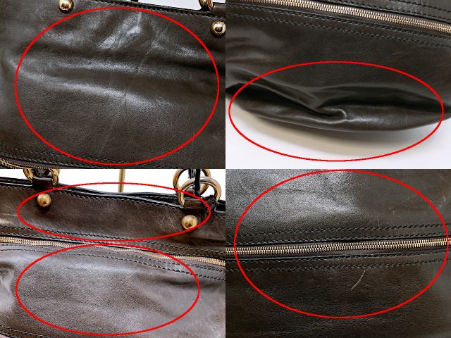DOLCE & GABBANA ドルチェ&ガッバーナ レザー トートバッグ 中古 ブラウン 茶 鞄 レディース ブランド
