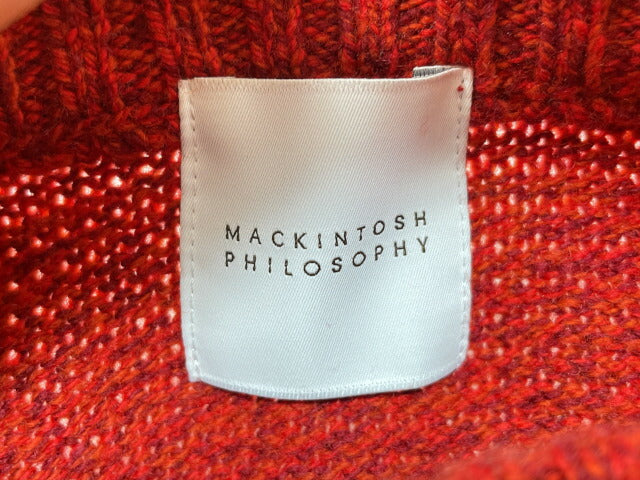 MACKINTOSH PHILOSOPHY マッキントッシュフィロソフィー ウール混 ニット セーター 38 中古 レッド 赤 Mサイズ メンズ 冬物 カジュアル おしゃれ ブランド