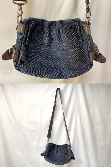 輪怐 LIN-KU リンク ショルダーバッグ 中古 ネイビー 紺 鞄 メンズ ミニ ナイロン おしゃれ
