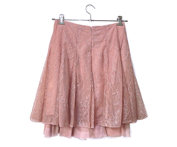 Blumarine ブルマリン レース スカート 42 中古 フレア Mサイズ ピンク レディース ブランド おしゃれ