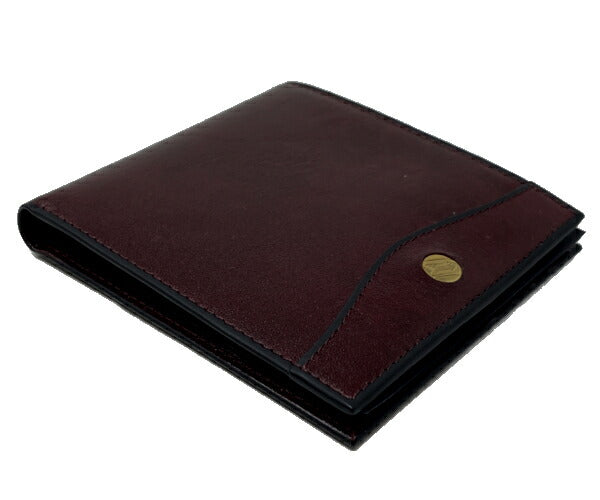 GOLD PFEIL ゴールドファイル レザー 二つ折り札入れ 中古 ボルドー 赤 財布 ウォレット メンズ ブランド