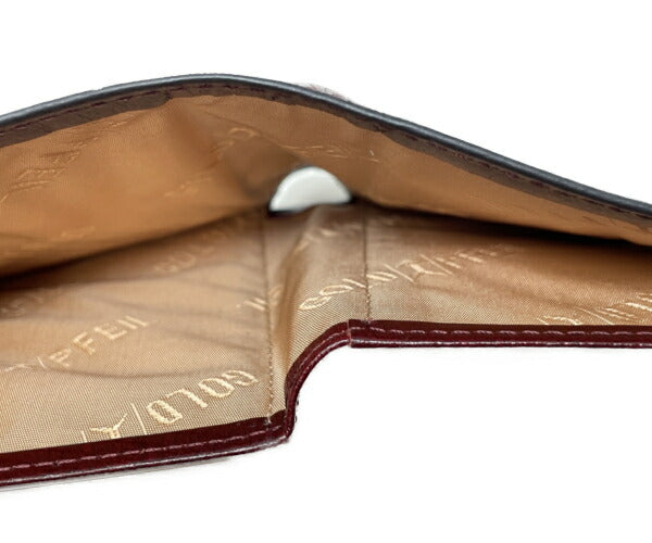 GOLD PFEIL ゴールドファイル レザー 二つ折り札入れ 中古 ボルドー 赤 財布 ウォレット メンズ ブランド