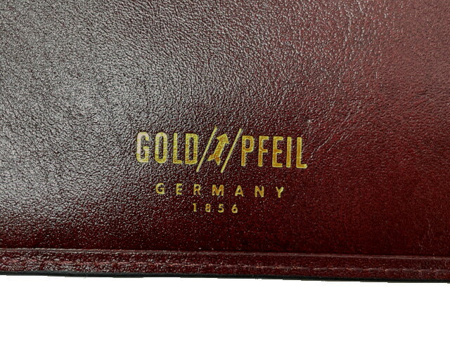 GOLD PFEIL ゴールドファイル レザー 二つ折り札入れ 中古 ボルドー 赤 財布 ウォレット メンズ ブランド