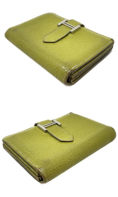 HERMES エルメス ベアン カードケース 中古 J□刻印 ライム 名刺入れ レディース ブランド おしゃれ 高級