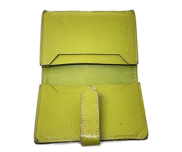 HERMES エルメス ベアン カードケース 中古 J□刻印 ライム 名刺入れ レディース ブランド おしゃれ 高級