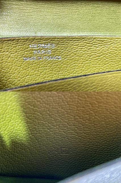 HERMES エルメス ベアン カードケース 中古 J□刻印 ライム 名刺入れ レディース ブランド おしゃれ 高級