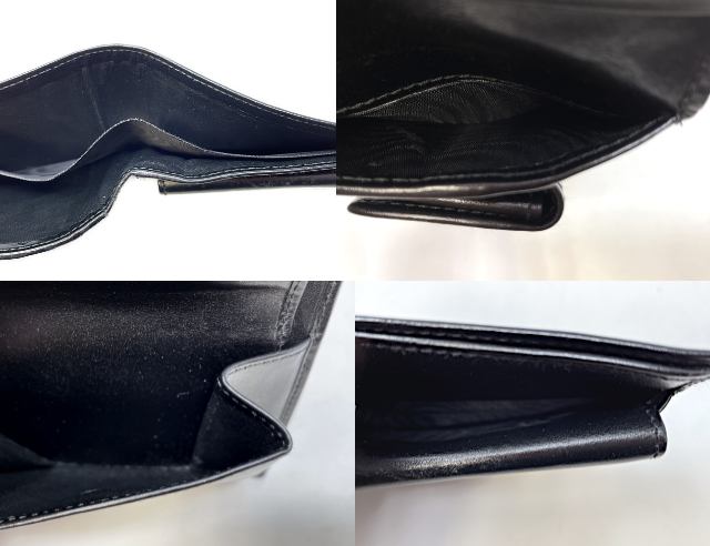 GUCCI グッチ レザー 二つ折り財布 中古 162842 2091 ブラック 黒 メンズ ブランド ウォレット おしゃれ