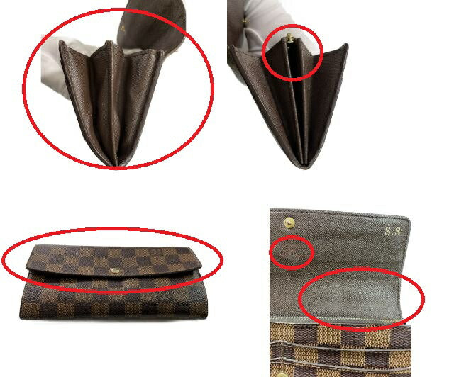 LOUIS VUITTON ダミエ ポルトフォイユサラ N61734 中古 ルイヴィトン 2つ折り長財布 ブランド メンズ レディース