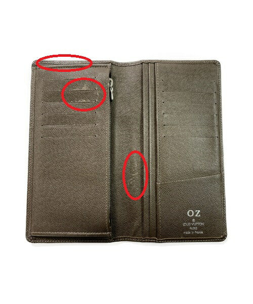 LOUIS VUITTON タイガ ポルトフォイユブラザ M32578 中古 ルイヴィトン 2つ折り長財布 レザー 本革 ブランド 小銭 カード