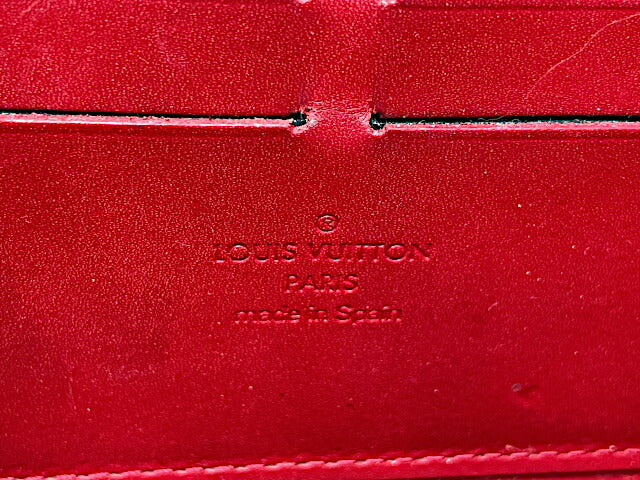 LOUIS VUITTON ルイヴィトン ヴェルニ ジッピーウォレット M90200 中古 CA4008 ラウンドファスナー スリーズ レッド 赤 財布
