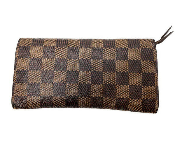 LOUIS VUITTON ルイヴィトン ダミエ ポルトフォイユ エミリー N63019 中古  CA1112 二つ折り 長財布 ウォレット ブラウン ブランド