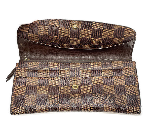 LOUIS VUITTON ルイヴィトン ダミエ ポルトフォイユ エミリー N63019 中古  CA1112 二つ折り 長財布 ウォレット ブラウン ブランド