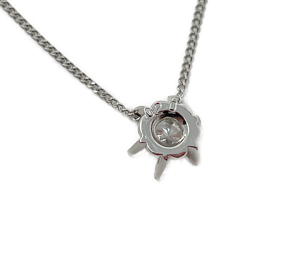 Pt850 1P ダイヤ 0.20ct ネックレス 中古 アクセサリー ジュエリー ダイヤモンド プラチナ レディース