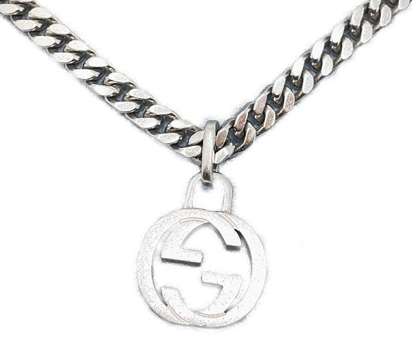 GUCCI グッチ インターロッキングG シルバー925 ネックレス 中古 1561FI アクセサリー ジュエリー メンズ GG ダブルG 銀 ブランド