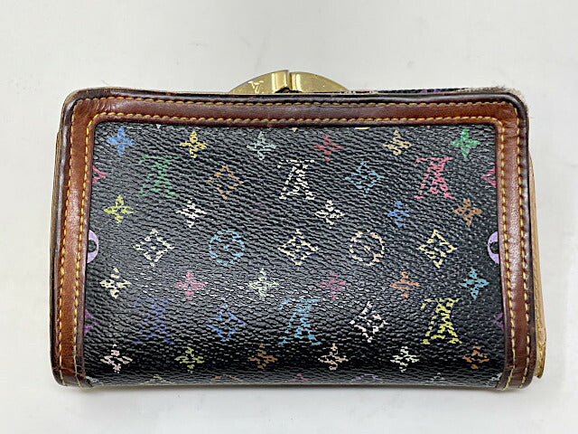 LOUIS VUITTON ルイヴィトン モノグラムマルチカラー ポルトフォイユ ヴィエノワ M92988 中古 TH0065 二つ折り財布 ウォレット ブラック ノワール レディース