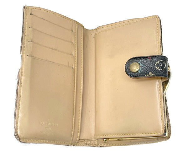LOUIS VUITTON ルイヴィトン モノグラムマルチカラー ポルトフォイユ ヴィエノワ M92988 中古 TH0065 二つ折り財布 ウォレット ブラック ノワール レディース