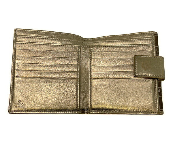 GUCCI グッチ GGキャンバス プリンシー Wホック財布 中古 167465 2184 二つ折り ベージュ ウォレット ブランド リボン