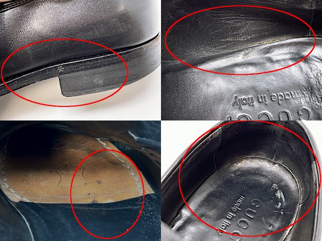 GUCCI グッチ レザー ビット ローファー 約26.5cm 中古 ブラック 黒 メンズ 39.5 ブランド おしゃれ シューズ 靴