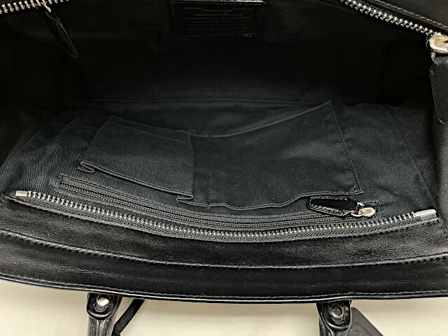COACH コーチ レガシー キャンダスキャリーオール レザー ハンドバッグ 中古 19890 ブラック 黒 鞄 ブランド トート レディース