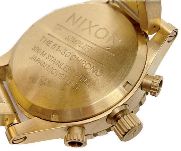 NIXON ニクソン 51-30 CHRONO クォーツ 腕時計 中古 ゴールド 金色 メンズ クロノグラフ アナログ ブランド