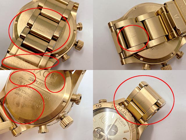 NIXON ニクソン 51-30 CHRONO クォーツ 腕時計 中古 ゴールド 金色 メンズ クロノグラフ アナログ ブランド
