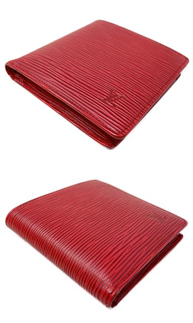 LOUIS VUITTON ルイヴィトン エピ ポルトフォイユ マルコ M63547 中古 MI0951 二つ折り財布 カスティリアンレッド 赤 ウォレット